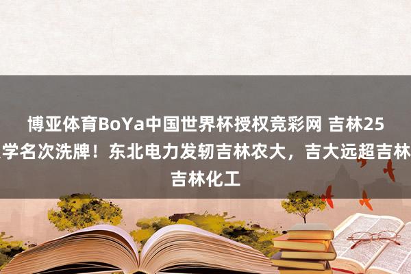 博亚体育BoYa中国世界杯授权竞彩网 吉林25所大学名次洗牌!东北电力发轫吉林农大,吉大远超吉林化工