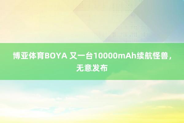 博亚体育BOYA 又一台10000mAh续航怪兽,无意发布