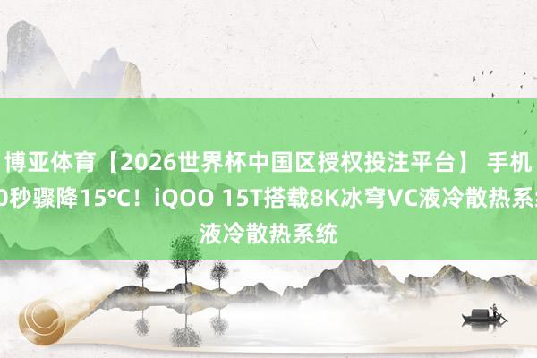 博亚体育【2026世界杯中国区授权投注平台】 手机10秒骤降15℃!iQOO 15T搭载8K冰穹VC液冷散热系统