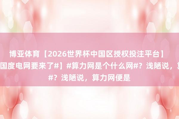 博亚体育【2026世界杯中国区授权投注平台】 【#算力版国度电网要来了#】#算力网是个什么网#?浅陋说,算力网便是