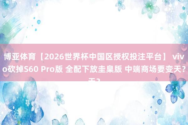 博亚体育【2026世界杯中国区授权投注平台】 vivo砍掉S60 Pro版 全配下放圭臬版 中端商场要变天?
