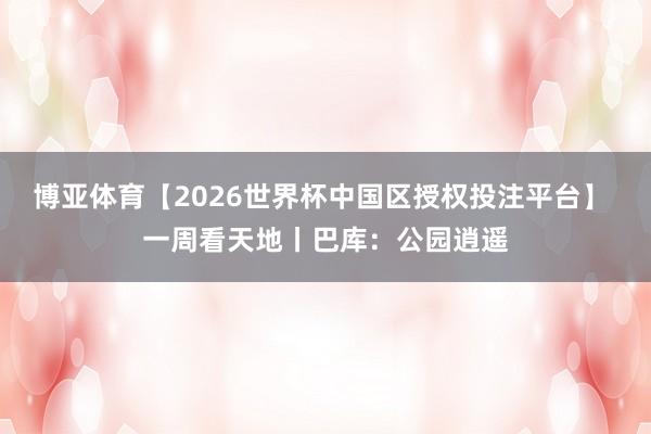 博亚体育【2026世界杯中国区授权投注平台】 一周看天地丨巴库:公园逍遥