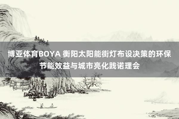 博亚体育BOYA 衡阳太阳能街灯布设决策的环保节能效益与城市亮化践诺理会
