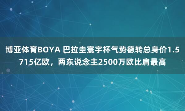博亚体育BOYA 巴拉圭寰宇杯气势德转总身价1.5715亿欧,两东说念主2500万欧比肩最高