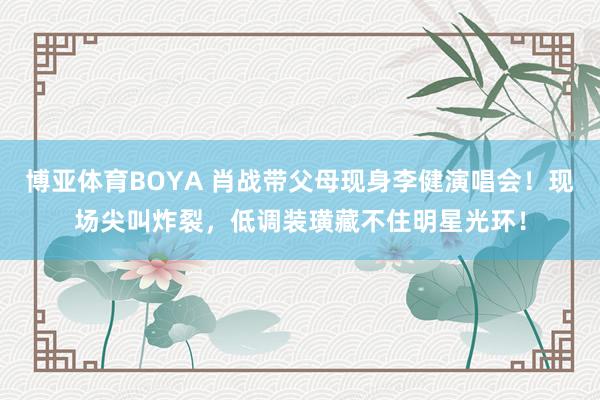 博亚体育BOYA 肖战带父母现身李健演唱会!现场尖叫炸裂,低调装璜藏不住明星光环!
