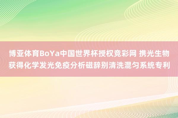 博亚体育BoYa中国世界杯授权竞彩网 携光生物获得化学发光免疫分析磁辞别清洗混匀系统专利