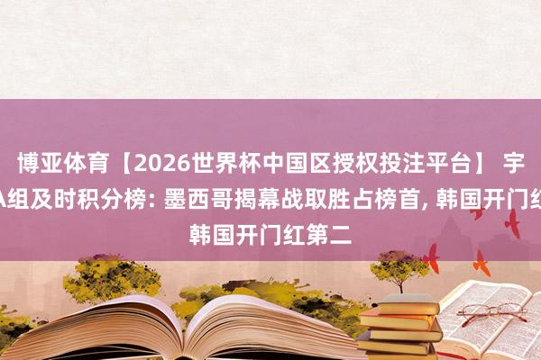 博亚体育【2026世界杯中国区授权投注平台】 宇宙杯A组及时积分榜: 墨西哥揭幕战取胜占榜首, 韩国开门红第二