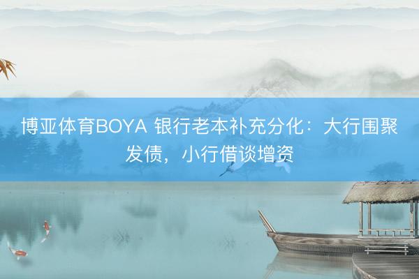 博亚体育BOYA 银行老本补充分化：大行围聚发债，小行借谈增资
