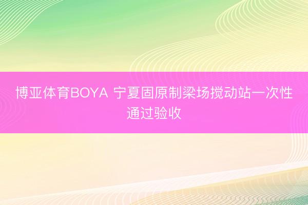 博亚体育BOYA 宁夏固原制梁场搅动站一次性通过验收