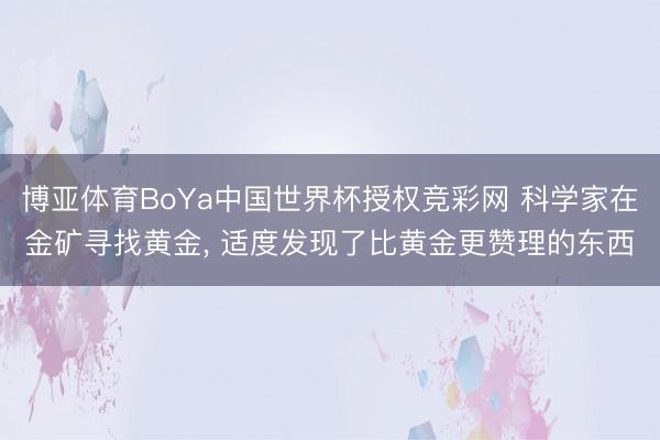 博亚体育BoYa中国世界杯授权竞彩网 科学家在金矿寻找黄金, 适度发现了比黄金更赞理的东西