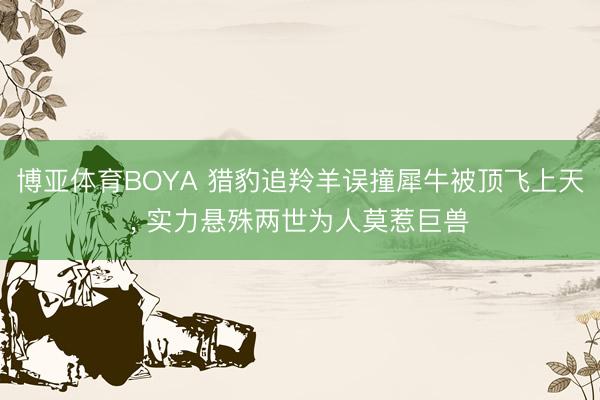博亚体育BOYA 猎豹追羚羊误撞犀牛被顶飞上天, 实力悬殊两世为人莫惹巨兽