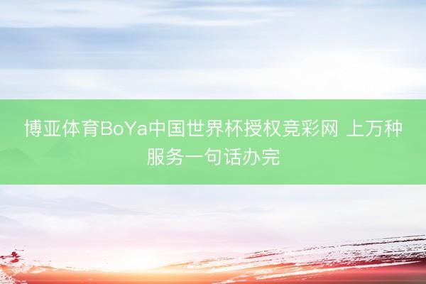 博亚体育BoYa中国世界杯授权竞彩网 上万种服务一句话办完